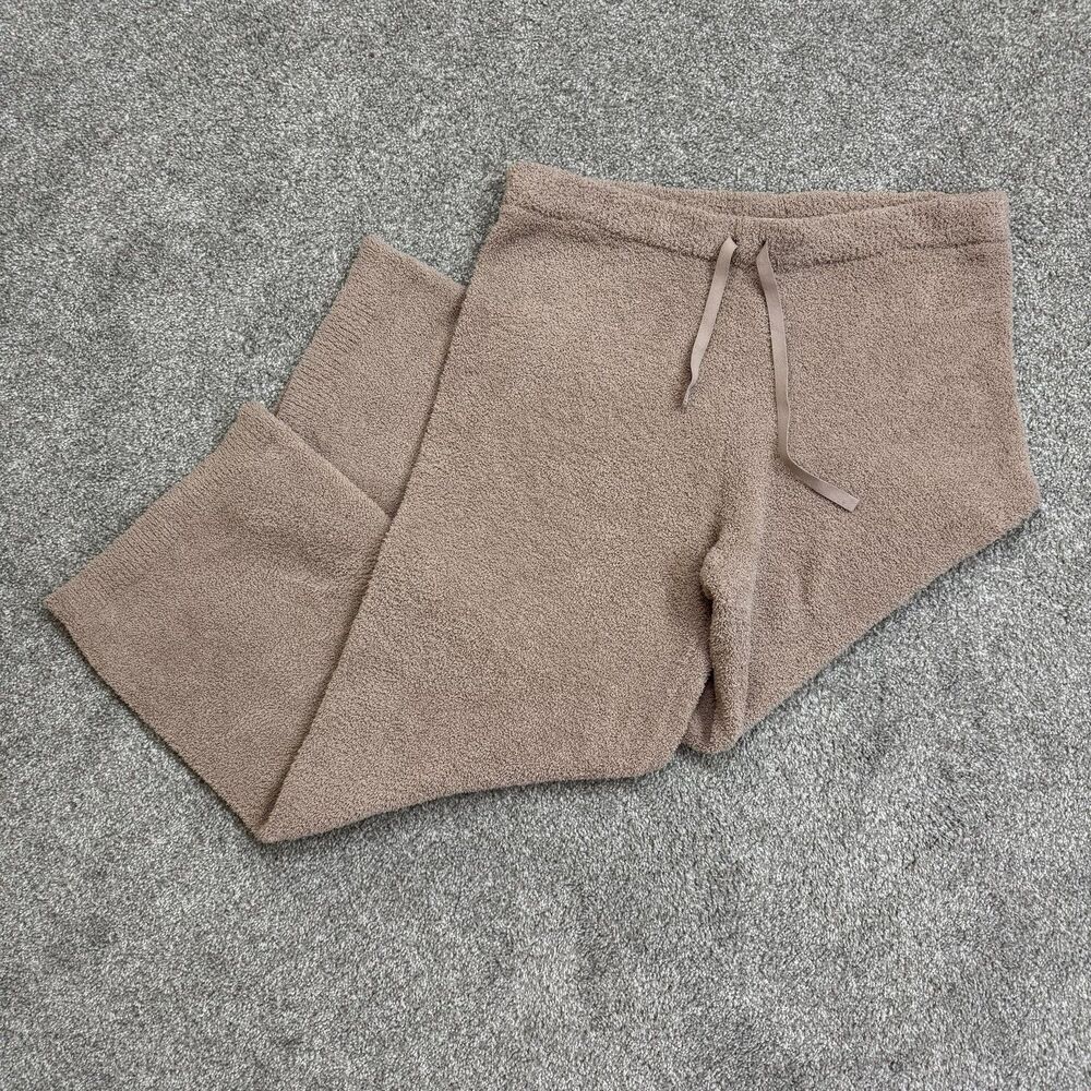 Softies Lounge Pants Womens XL Brown Terry Drawstring Wide Leg Cozy Winter Boho